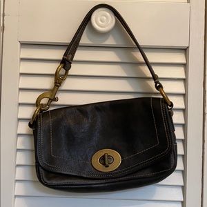 Authentic Brown Leather Coach Shoulder Bag
